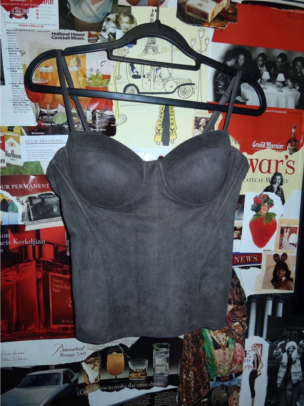 Guess suede gray bustier/ corset top